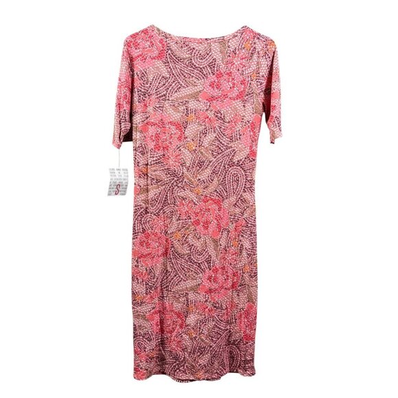 LuLaRoe Julia Women's Multi Pink Pattern Dress - Picture 4 of 7